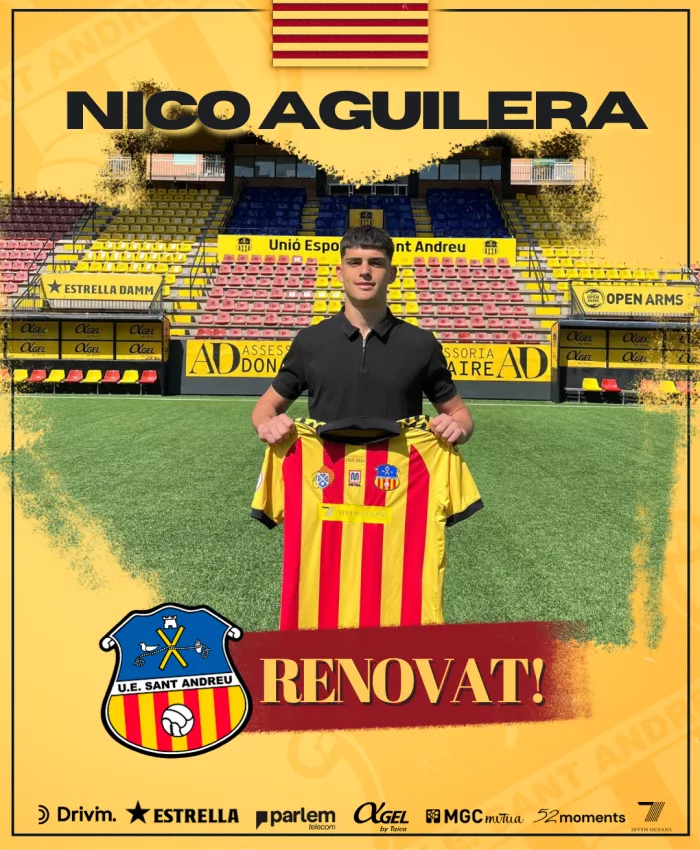 Nico Aguilera signa el seu primer contracte professional amb la UE Sant Andreu