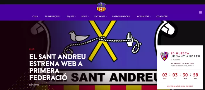 El Sant Andreu estrena web a Primera Federació