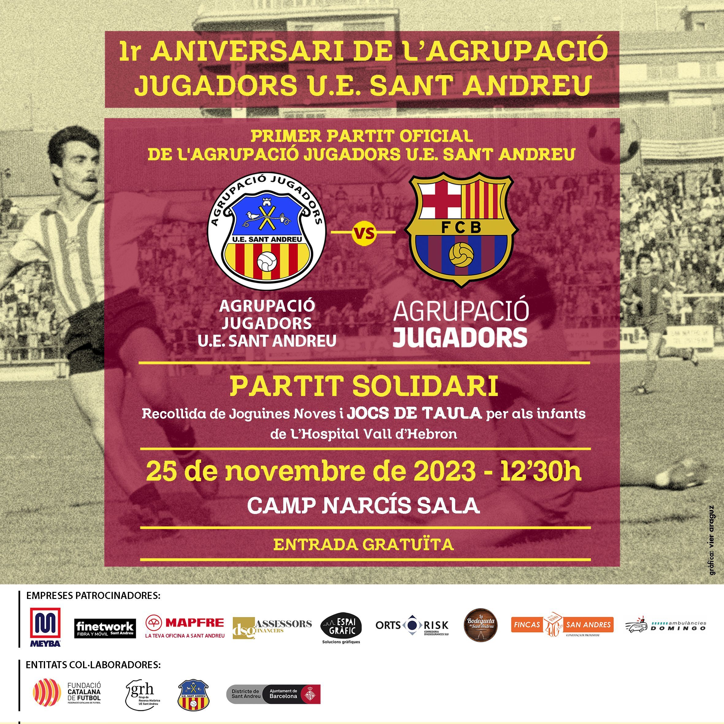 Partit solidari entre veterans del Sant Andreu i del Barça